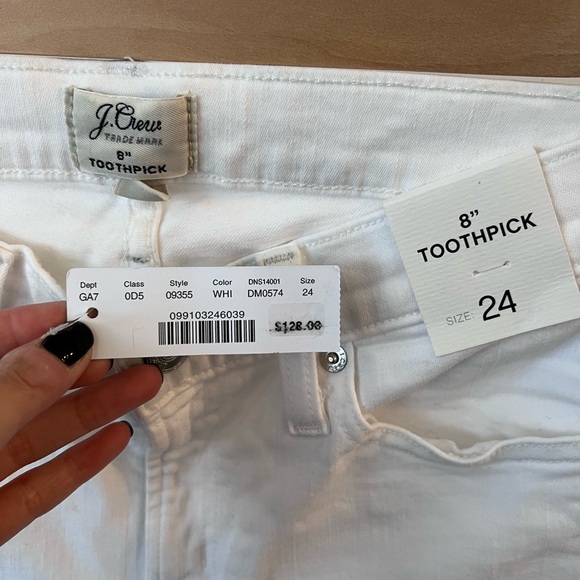 NWT 8” Toothpick Jean - J. Crew (Size 24 - White) - Picture 8 of 8